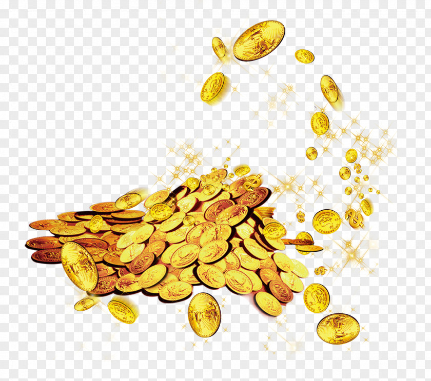 Gold Coins Starlight Floating Material Coin Clip Art PNG