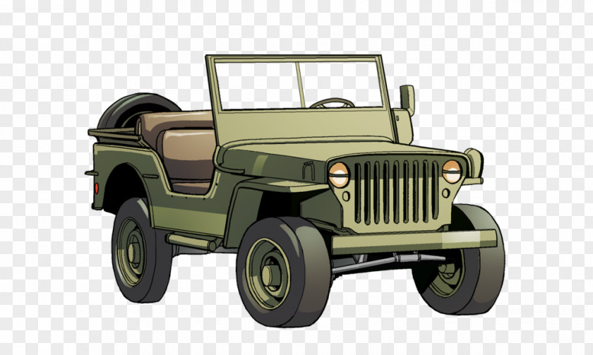 Green Cartoons Willys Jeep Truck Car MB Sport Utility Vehicle PNG