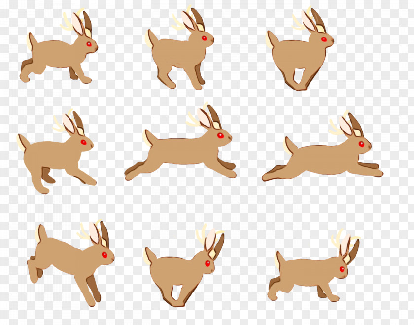 Holiday Ornament Roe Deer Rabbit Cartoon PNG