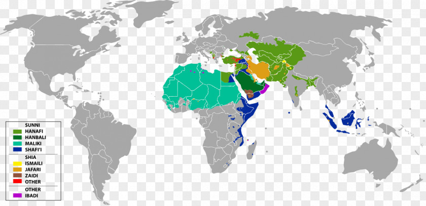 Islam Muslim World Map Madhhab Hanafi PNG