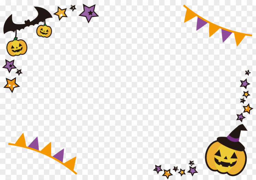 Simple Happy Halloween Transparent Frame. PNG