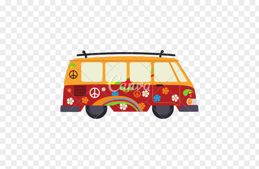 Hippie Bus Minivan Car PNG