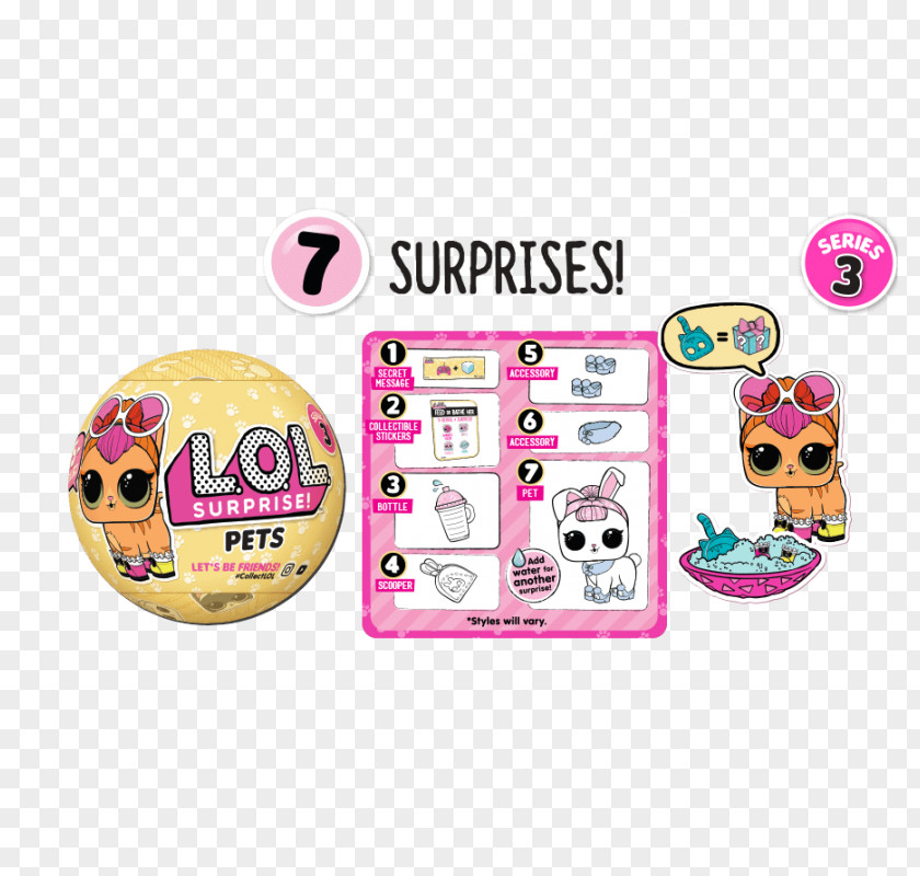 L.O.L. Surprise! Pets Series 3 Lil Sisters 2 Confetti Pop MGA Entertainment LOL Littles 1 Doll Toy PNG Toy, toy clipart PNG