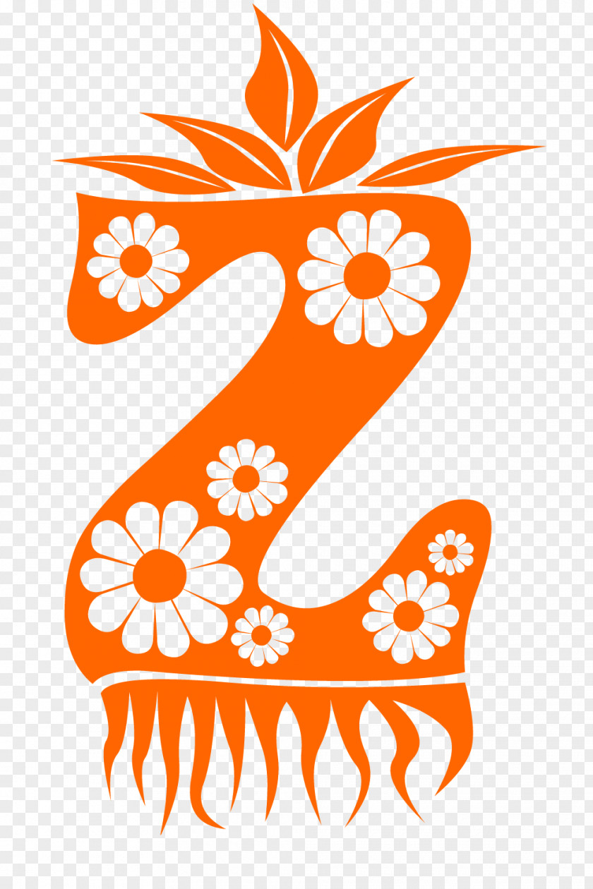 Letter Z Floral Style. PNG