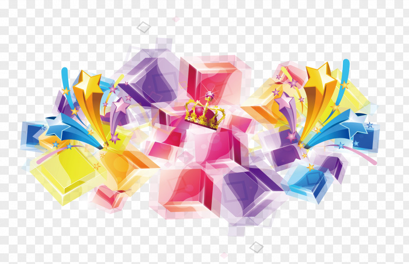 Jelly Color Square Stars Explosion Background Underlay Poster PNG