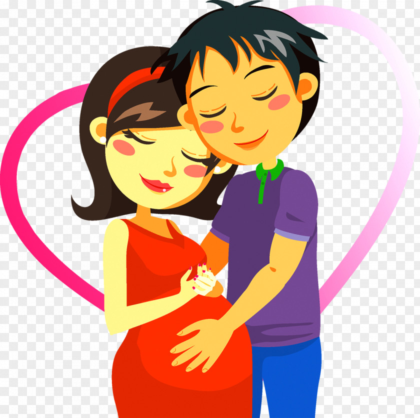 Pregnant Woman Cartoon Pregnancy Couple Clip Art PNG