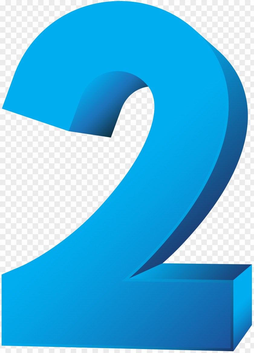 Blue Number Two Transparent Clip Art Image PNG