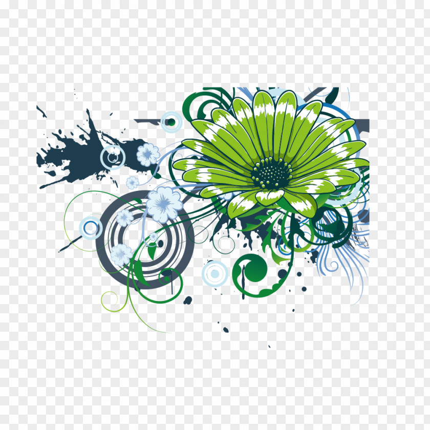 Green Flowers Flower Computer File PNG