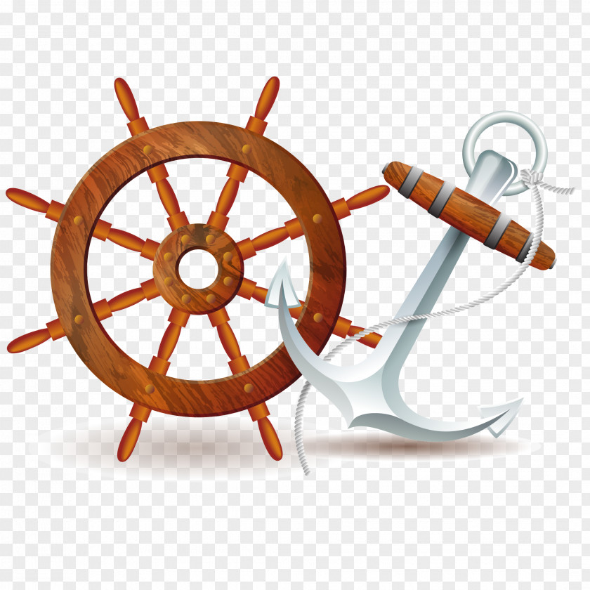 Vector Anchor Ship's Wheel Clip Art PNG