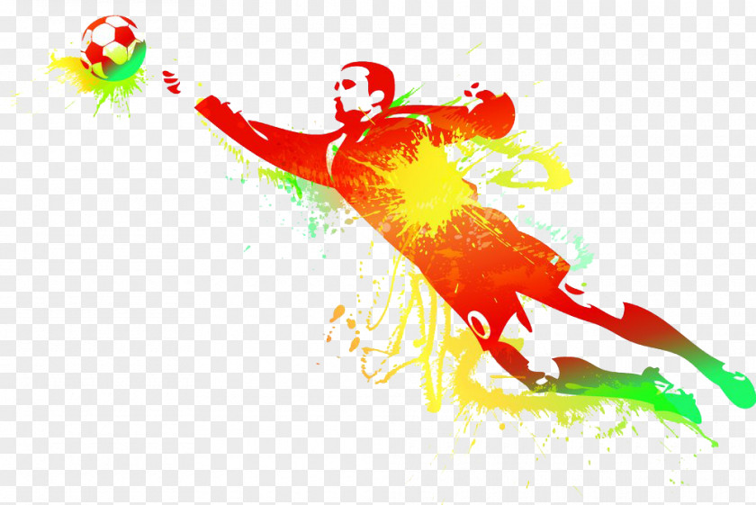 Playing Spray Painted Man Goalkeeper Football Player Illustration PNG
