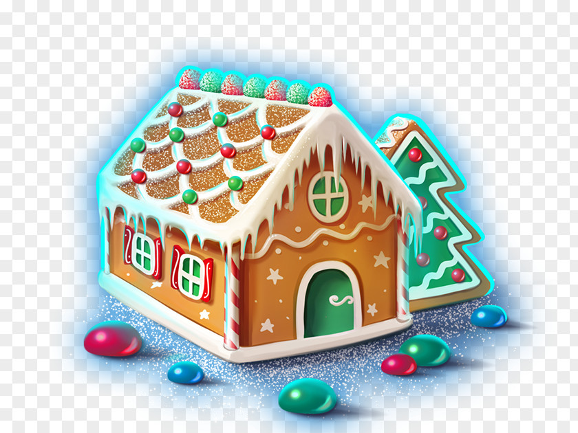 Christmas Gingerbread House Lebkuchen Royal Icing Ornament PNG