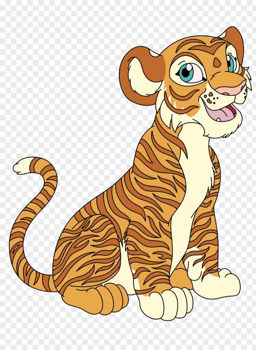 Tiger Wildlife Animal Figure Cartoon Terrestrial Clip Art Tail PNG