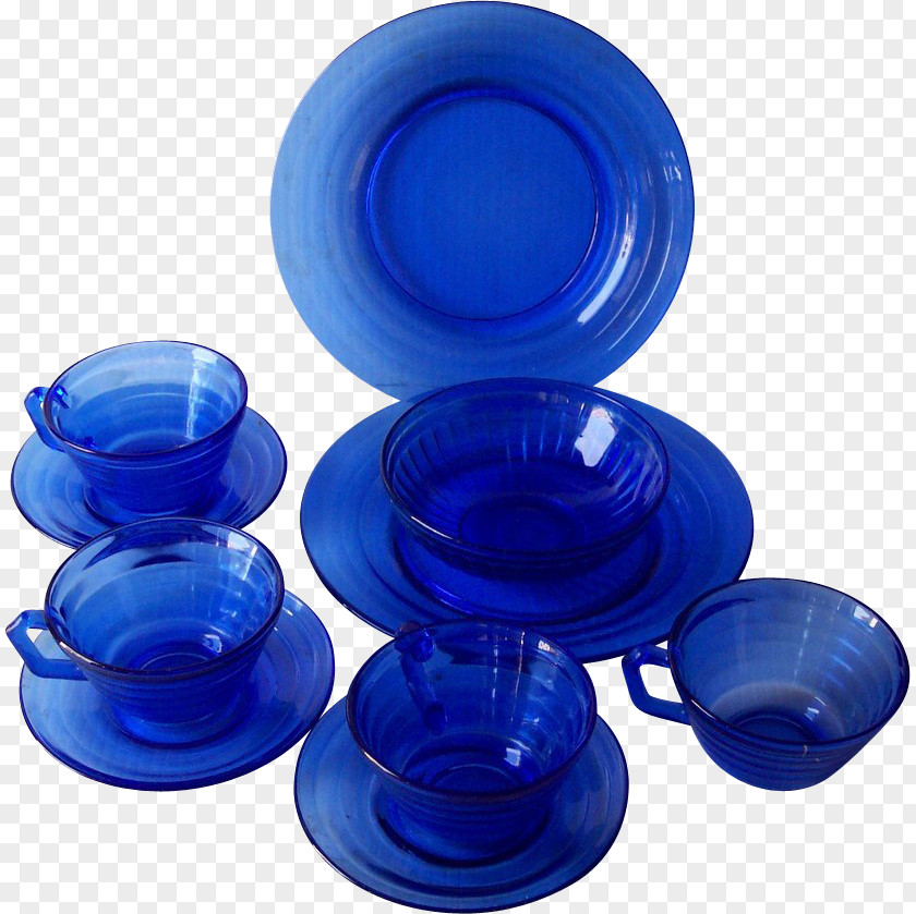 Tableware Cobalt Blue Depression Glass Plate PNG