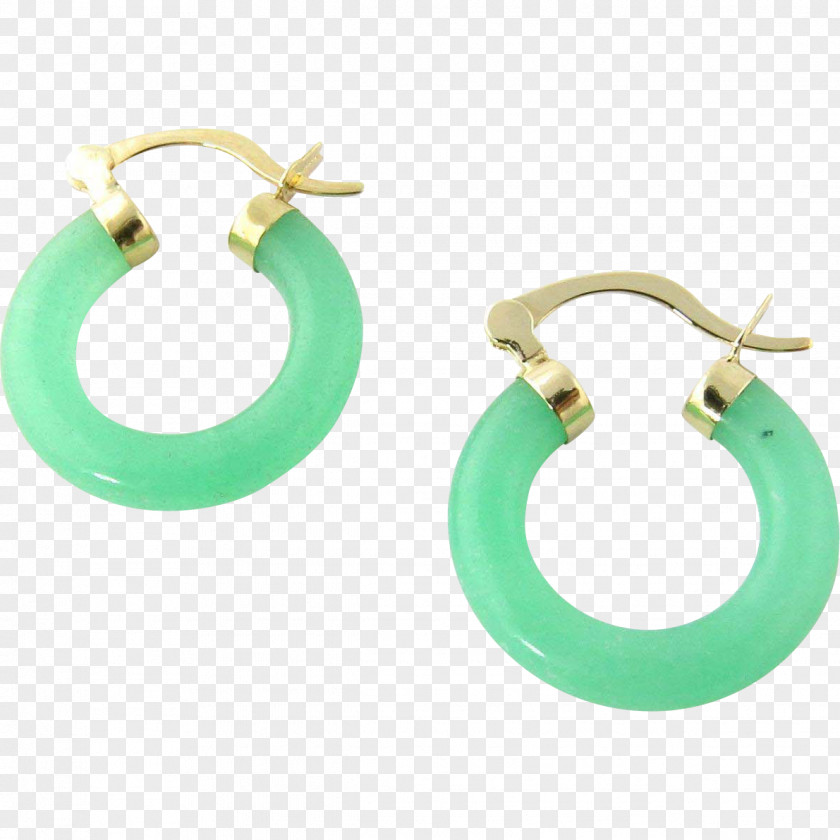 Gemstone Earring Turquoise Colored Gold PNG