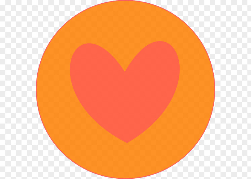 Heart In Circle Font Orange S.A. M-095 PNG