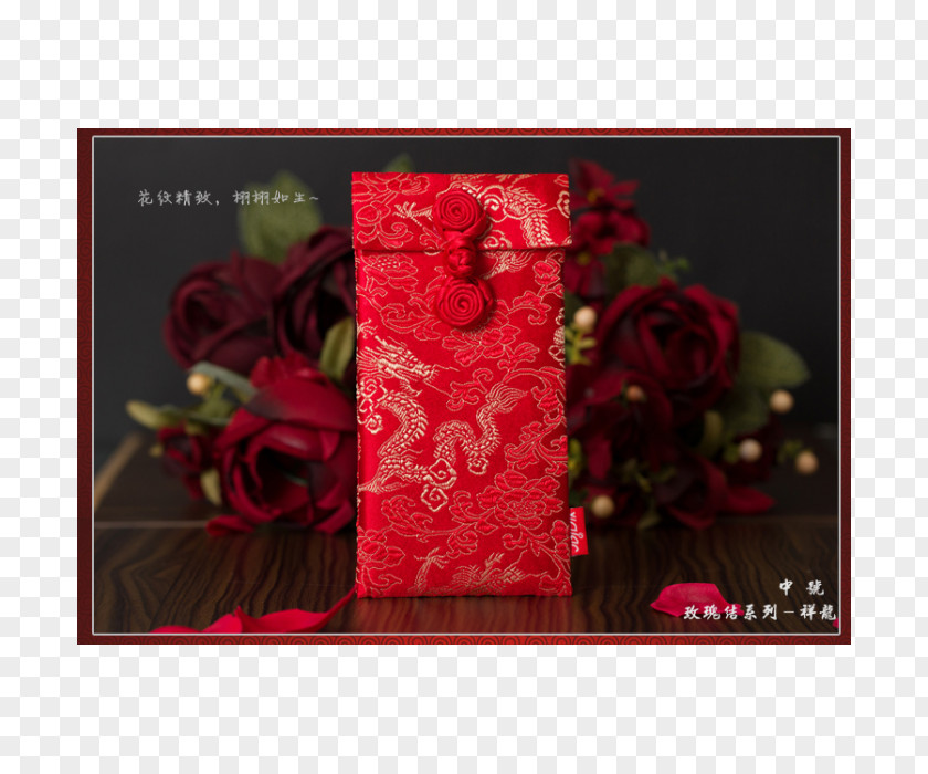 Plum Blossom Pattern Red Envelope Garden Roses China Textile PNG