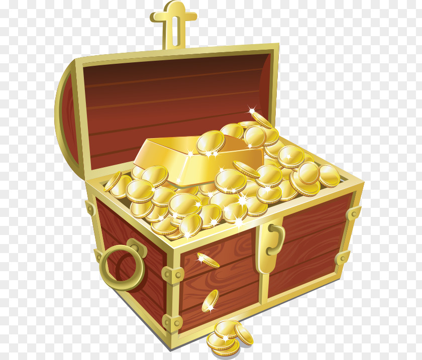 Vector 3d Stereoscopic Money Gold Bar Coin Buried Treasure PNG