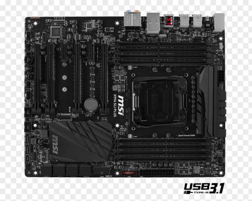 Computer LGA 2011 Intel X99 Motherboard MSI X99A SLI PLUS PNG