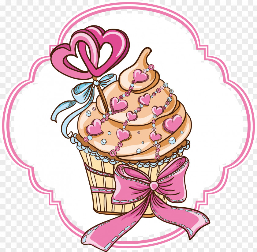 Pink Cake Cupcake Bakery Logo Pastry PNG