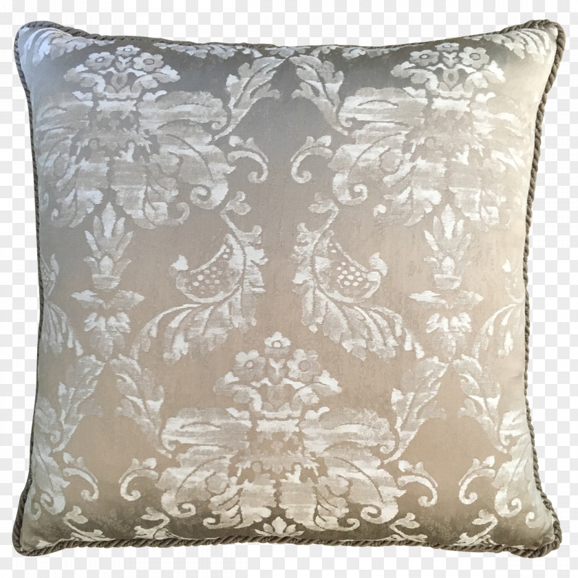 Silver Sequins Throw Pillows Cushion Brocade Silk PNG
