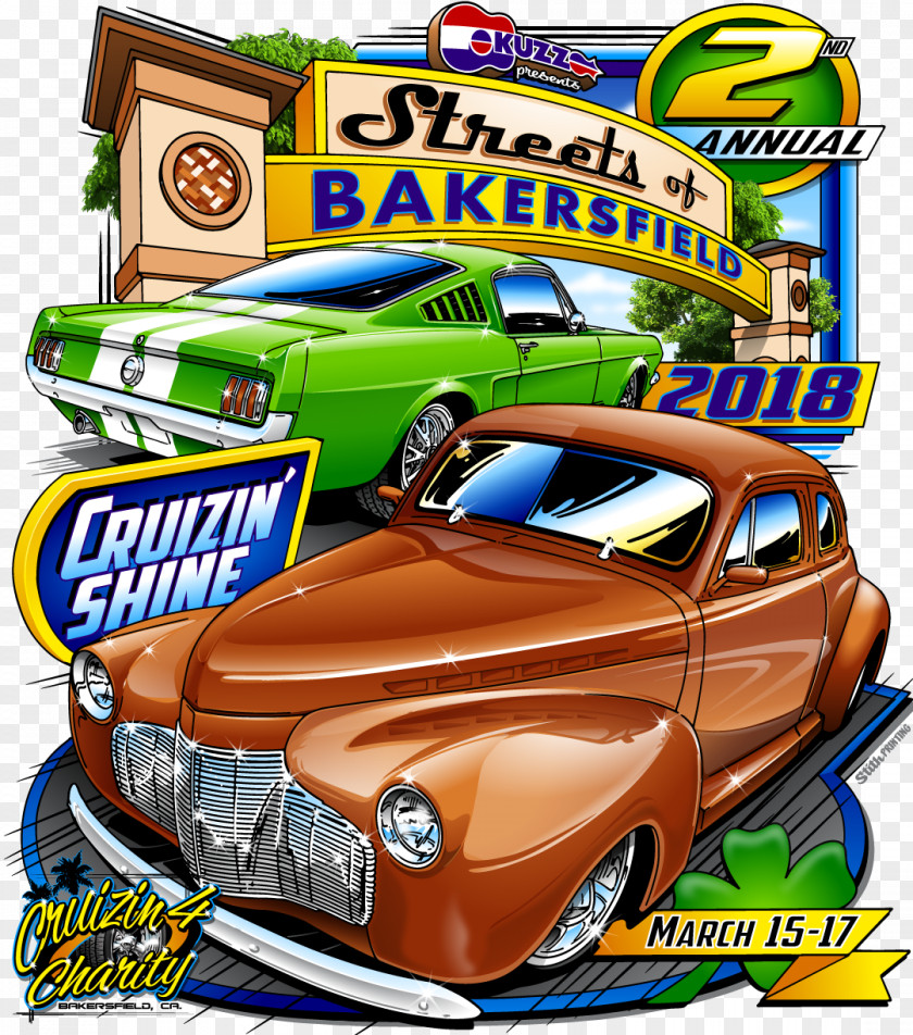 Cokitell Drink Party Flyer Bakersfield Vintage Car Auto Show MINI PNG