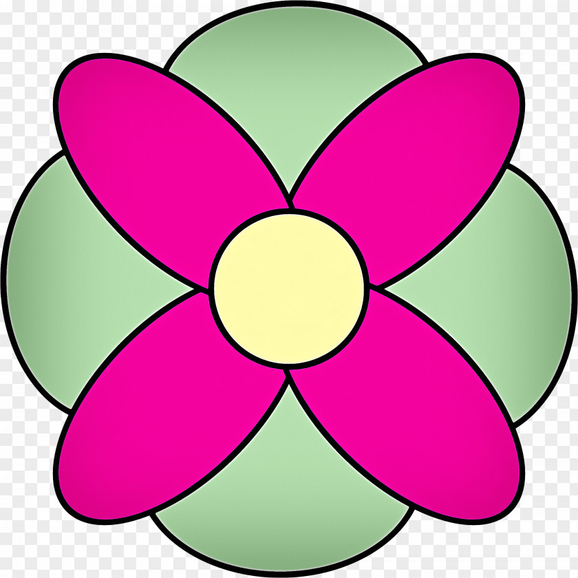 Flower Symbol Clip Art Petal Green Pink Magenta PNG