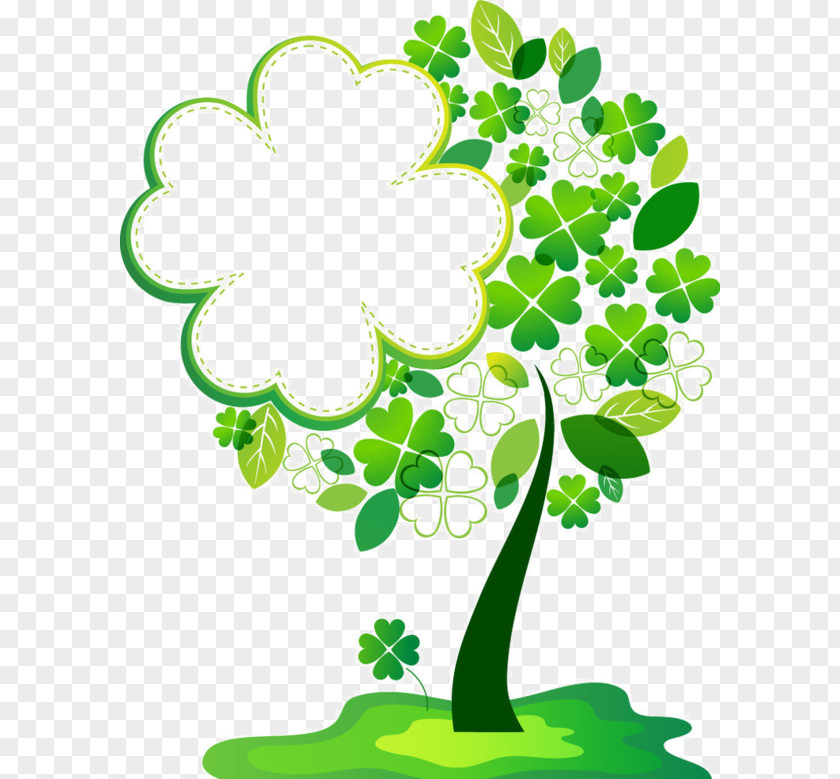 ST PATRICKS DAY Borders And Frames Picture Tree Four-leaf Clover Clip Art PNG