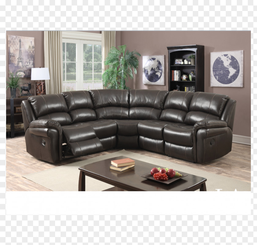 Corner Sofa Couch Cocoa Faux Leather (D8506) Recliner Chair Furniture PNG