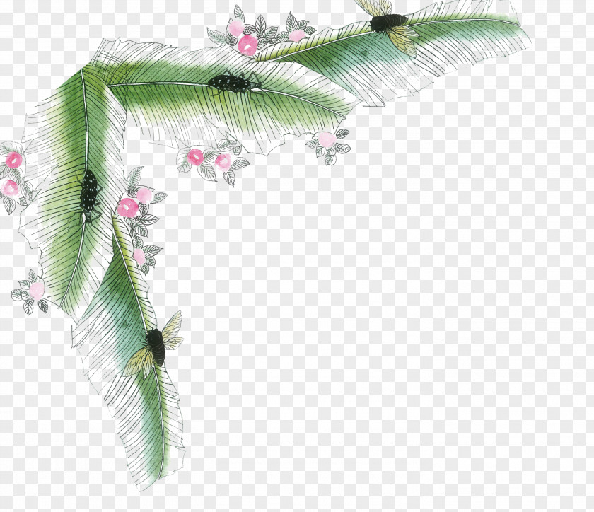 Hand Painted Coconut Leaves Leaf PNG