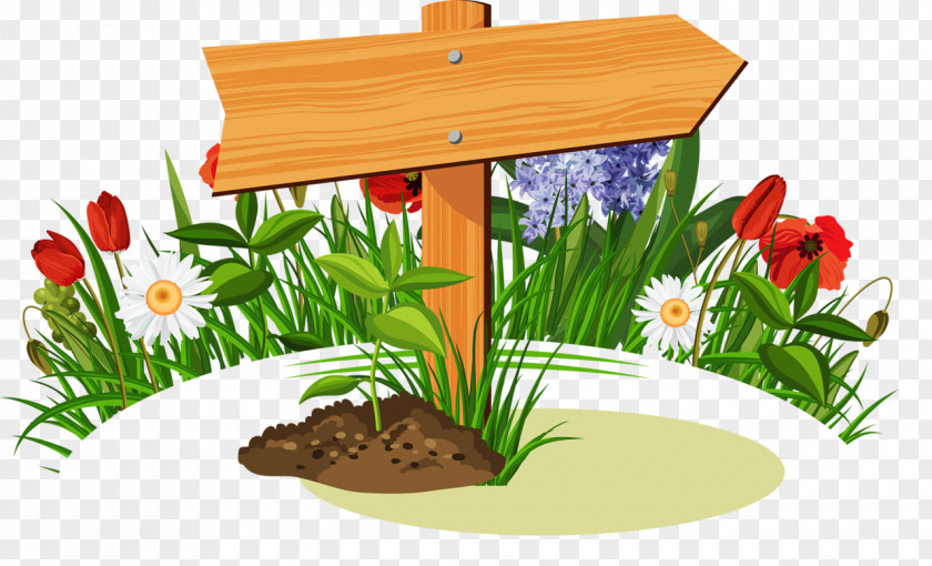 Trees Billboard Wheelbarrow Garden Cartoon PNG