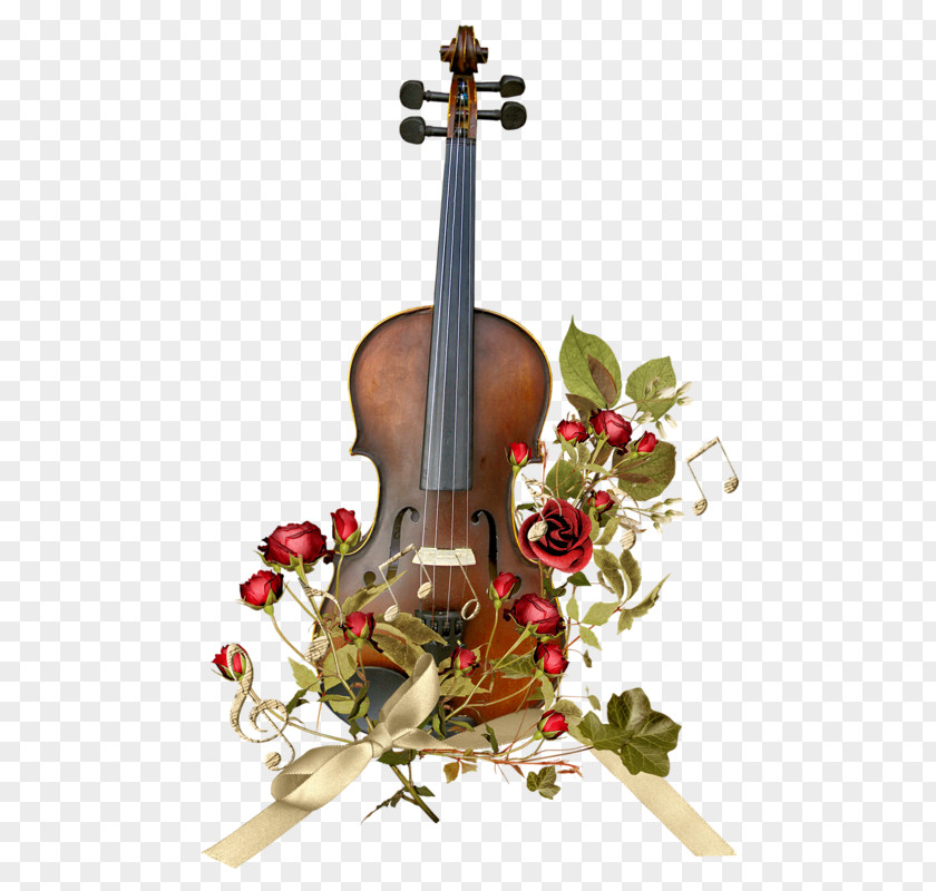 Violin And Flowers Bow Musical Instrument Cello String PNG