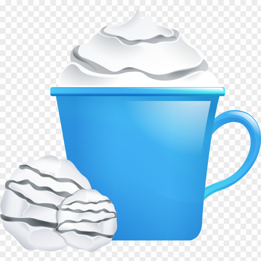 Blue Ice Cream Coffee Cup PNG