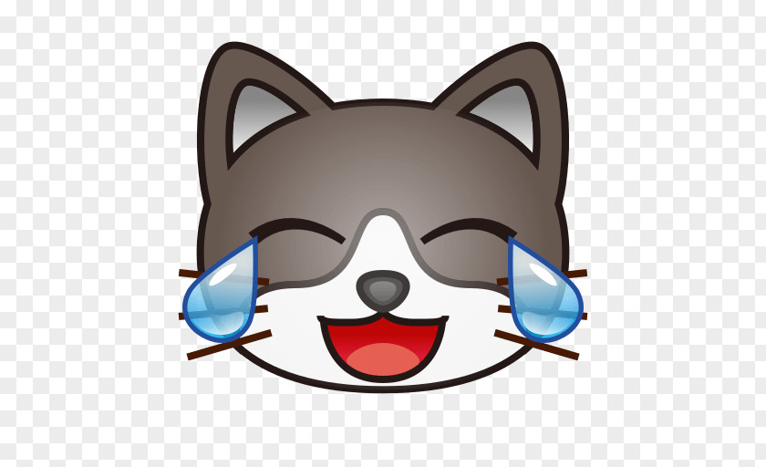Cat Whiskers Face With Tears Of Joy Emoji Emoticon PNG
