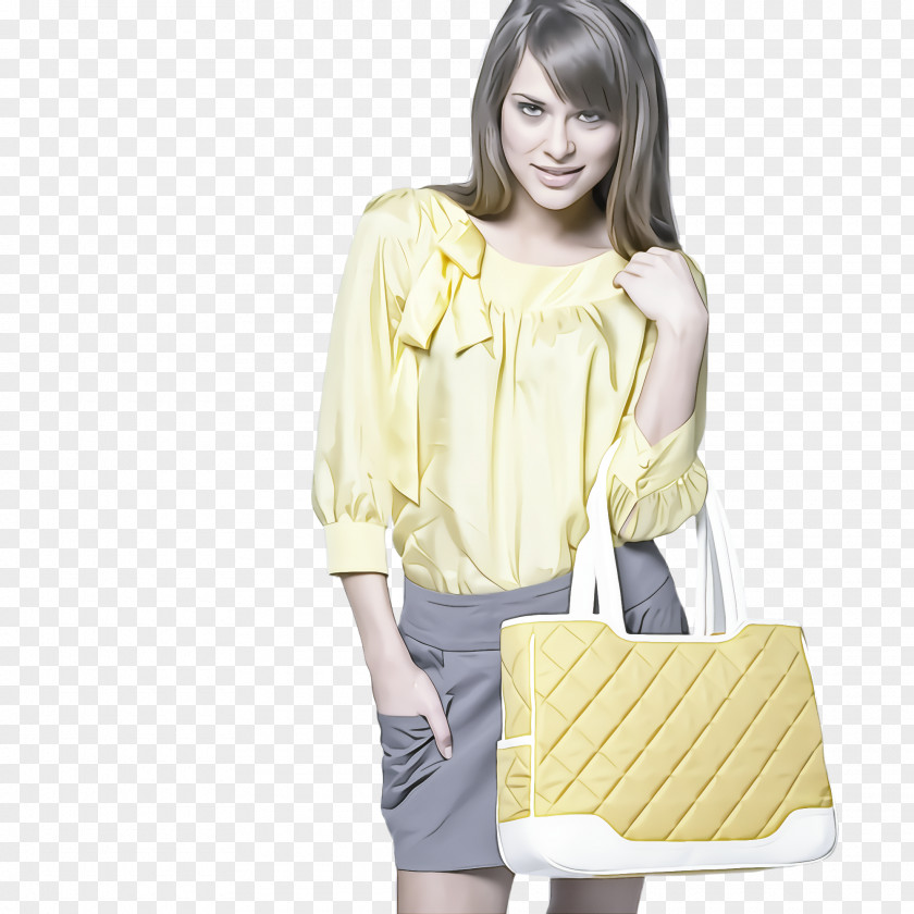 Handbag Bag White Clothing Yellow Beige Blouse PNG