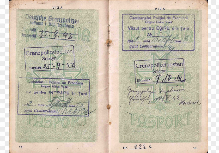 Passport Second World War Romanian Document PNG