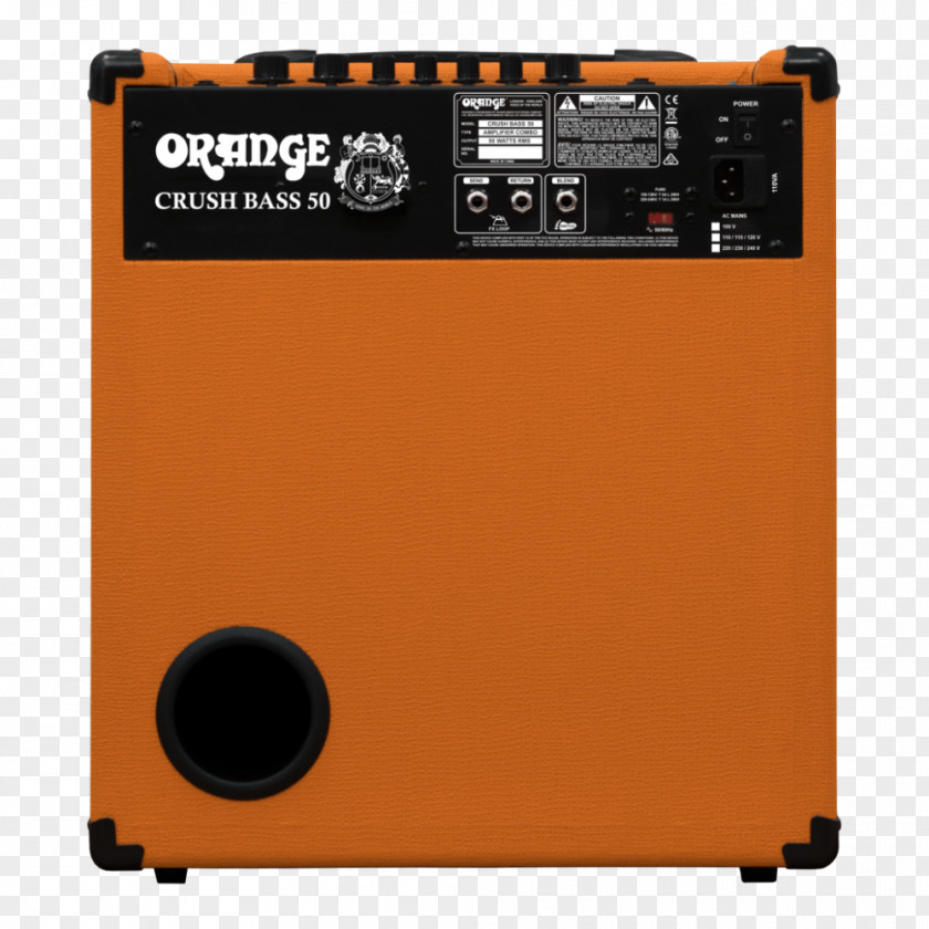 Bass Guitar Amplifier Orange Crush 50 PNG