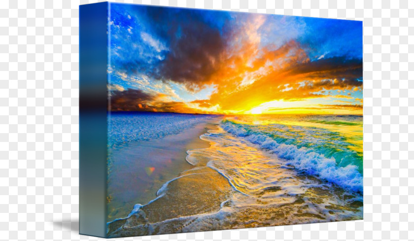 Beach Sunset Painting Energy Picture Frames Nature Sky Plc PNG