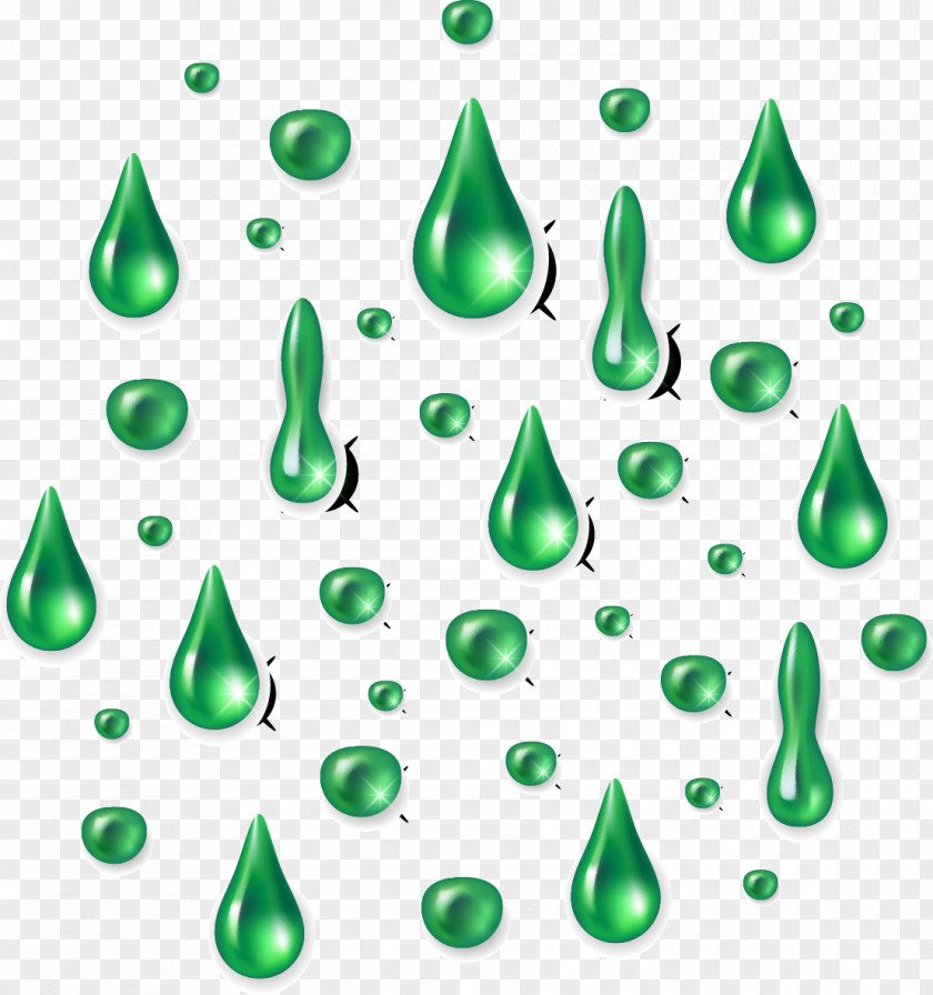 Green Fine Droplets Drops Drop Computer File PNG
