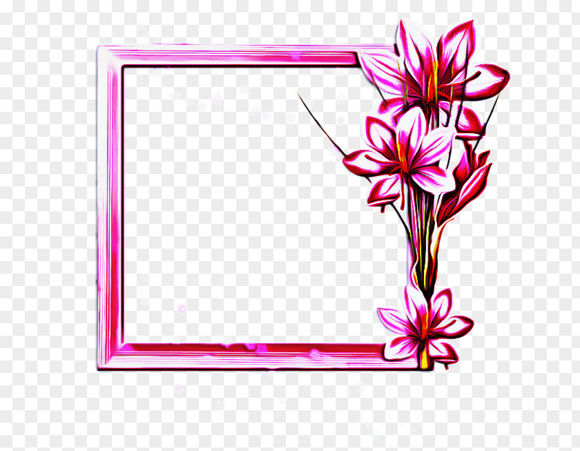 Magenta Petal Pink Background Frame PNG