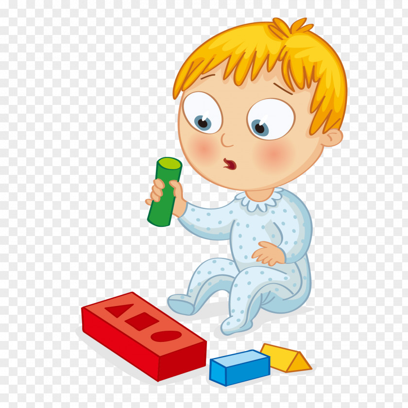Playing With Blocks Vector Graphics Cartoon Clip Art Illustration Image PNG