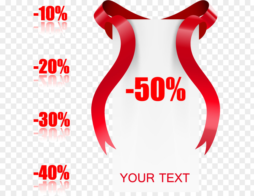 Red Ribbon Sales Discounts And Allowances Illustration PNG
