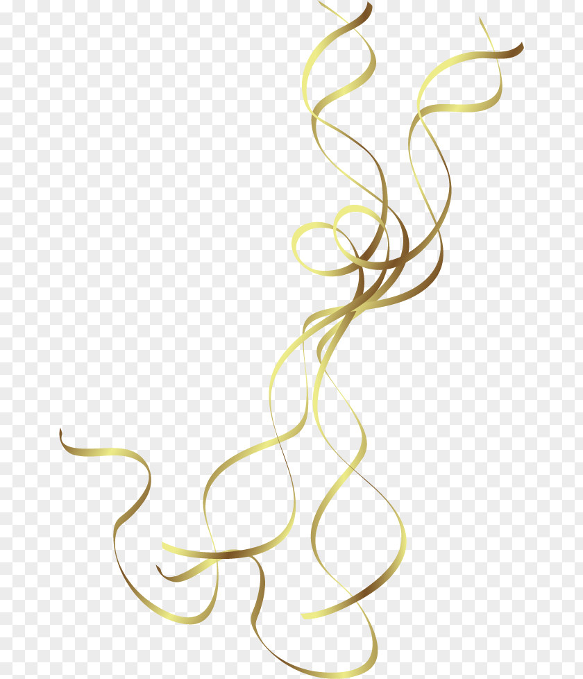 Vector Painted Dynamic Golden Ribbon PNG