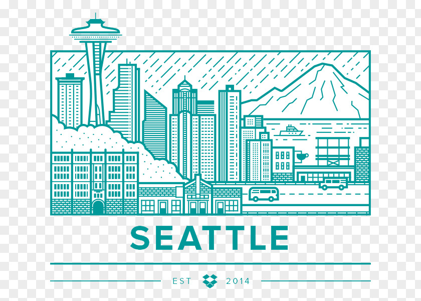 City ​​building Dropbox Seattle Dribbble Illustration PNG