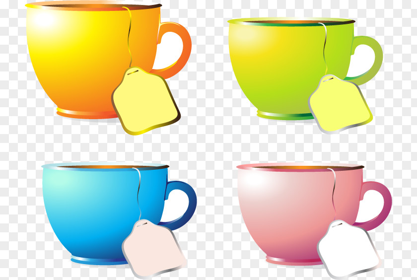 Hand Colored Cup Coffee Tea Cafe PNG