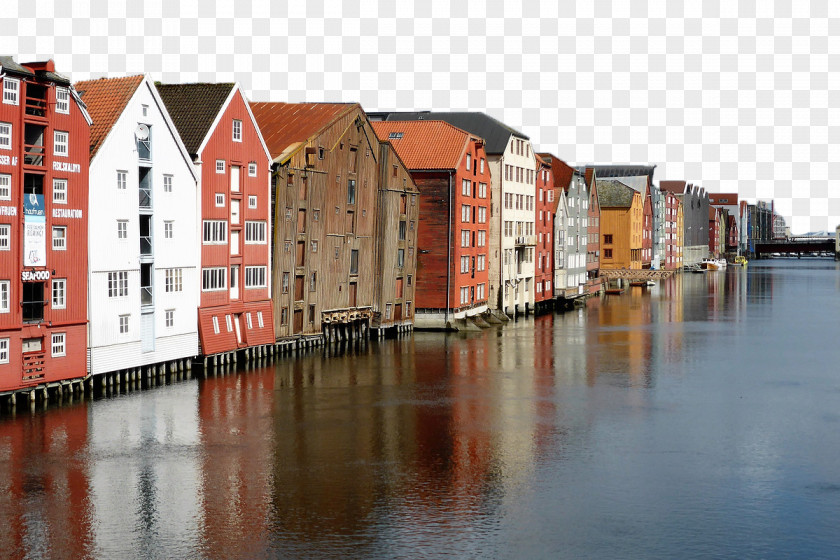 River Town Building Nidelva Trondheim Warehouse Stock Photography PNG