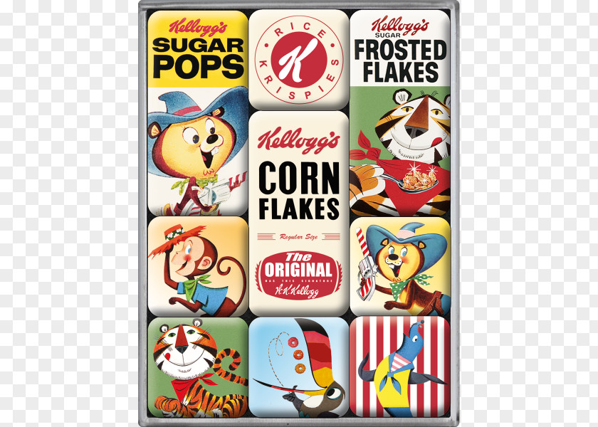 Breakfast Corn Flakes Cereal Kellogg's Craft Magnets Frosted PNG