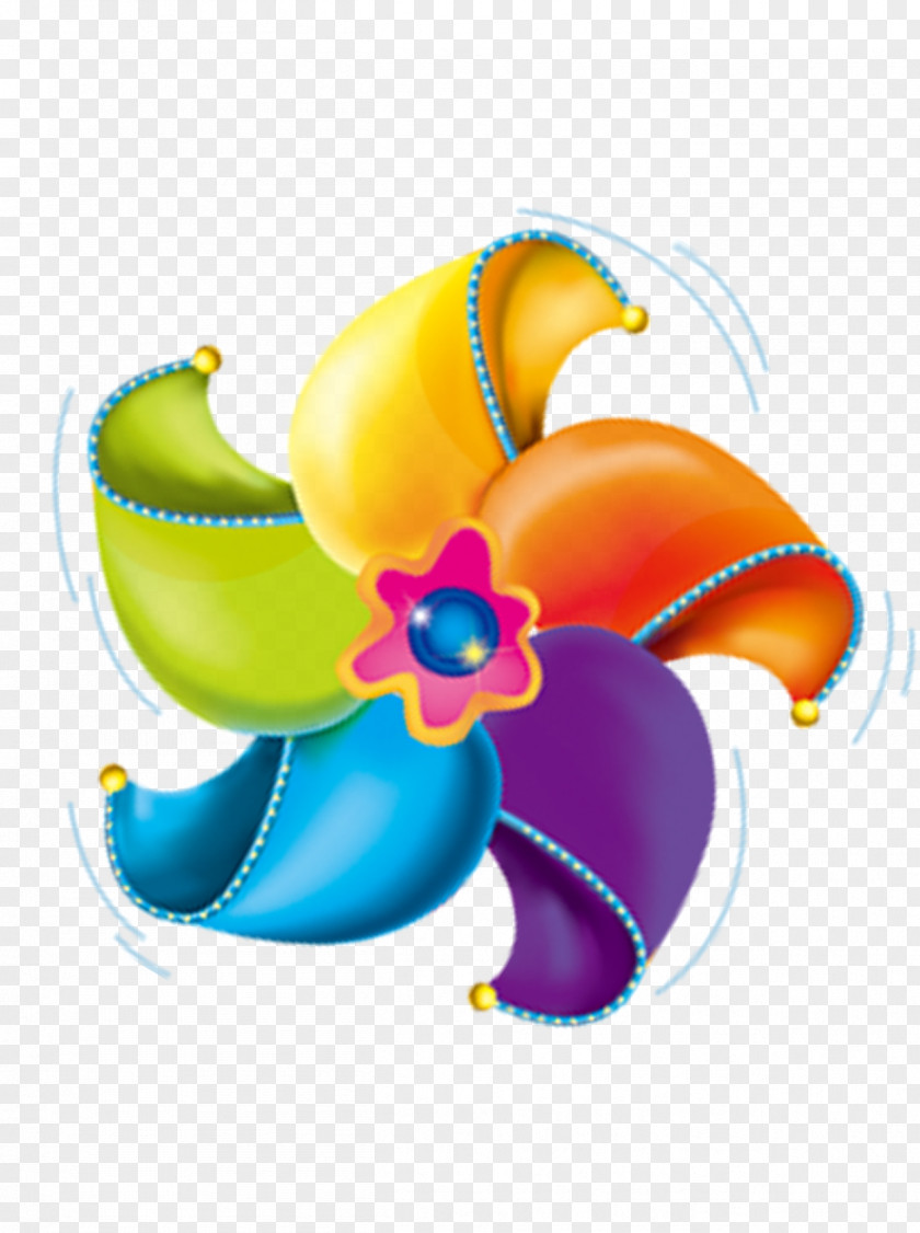 Colorful Windmill Wind Turbine PNG