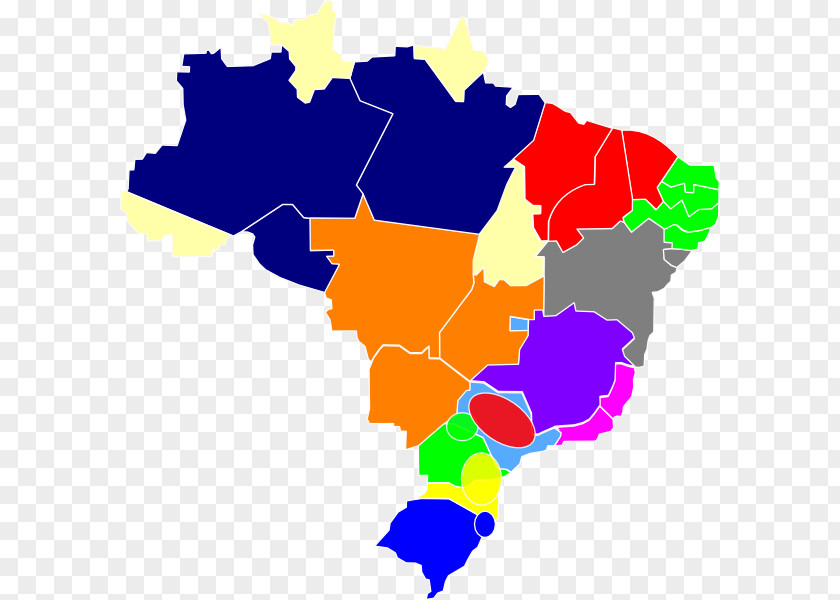 Map Regions Of Brazil Clip Art PNG