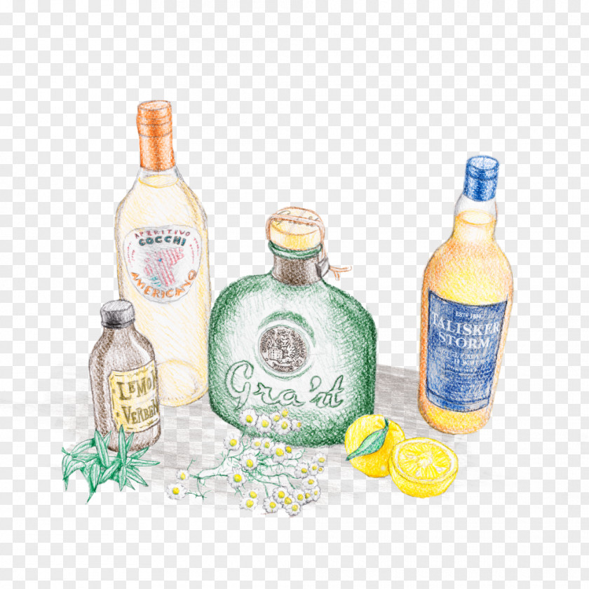 Glass Liqueur Bottle PNG