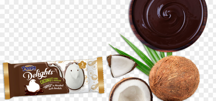 Taste Made Dark Chocolate Coconut Bites Peeps Marshmallow Candy Clip Art PNG
